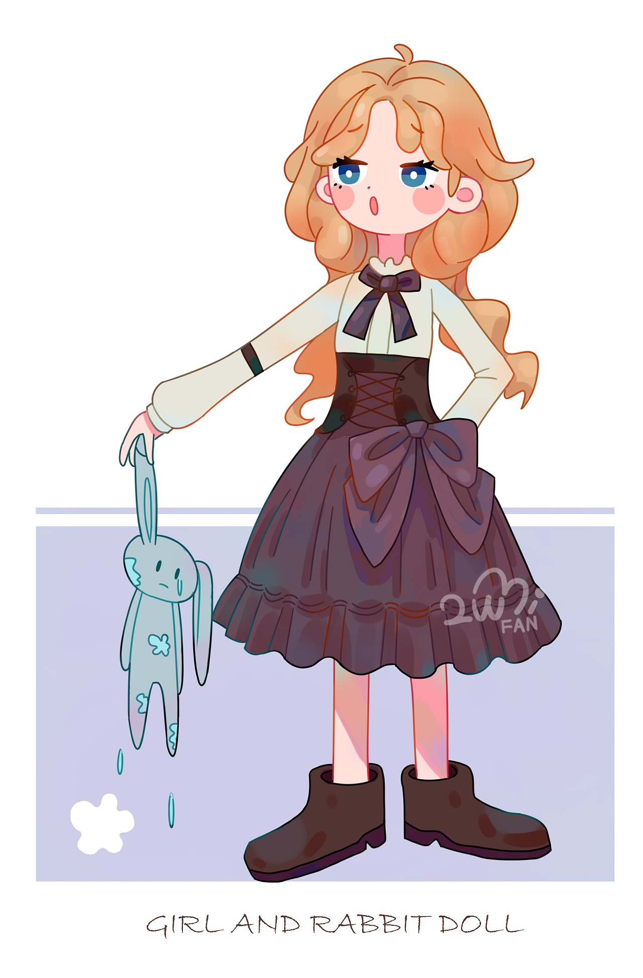 女孩与兔子玩偶