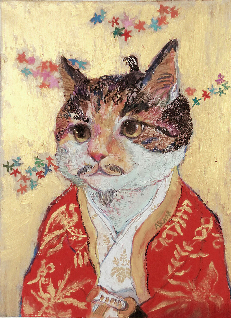 这张的原型是16年热播nhk大河剧《真田丸》里的丰臣秀吉,俗称“猴子”,他是一个野心万丈的“天下人”,因为本人很喜欢玩光荣公司的游戏,比如太阁立志传和信长之野望,所以对这些角色都比较熟悉,这张图描绘了一种对理想的情感。