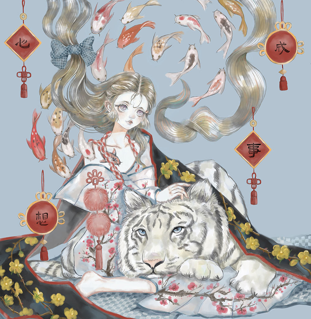 虎年：心想事成（图ZMjg0NzkwNTky） - 商业插画 - 站酷设计师无雀斑原创素材 - 站酷ZCOOL
