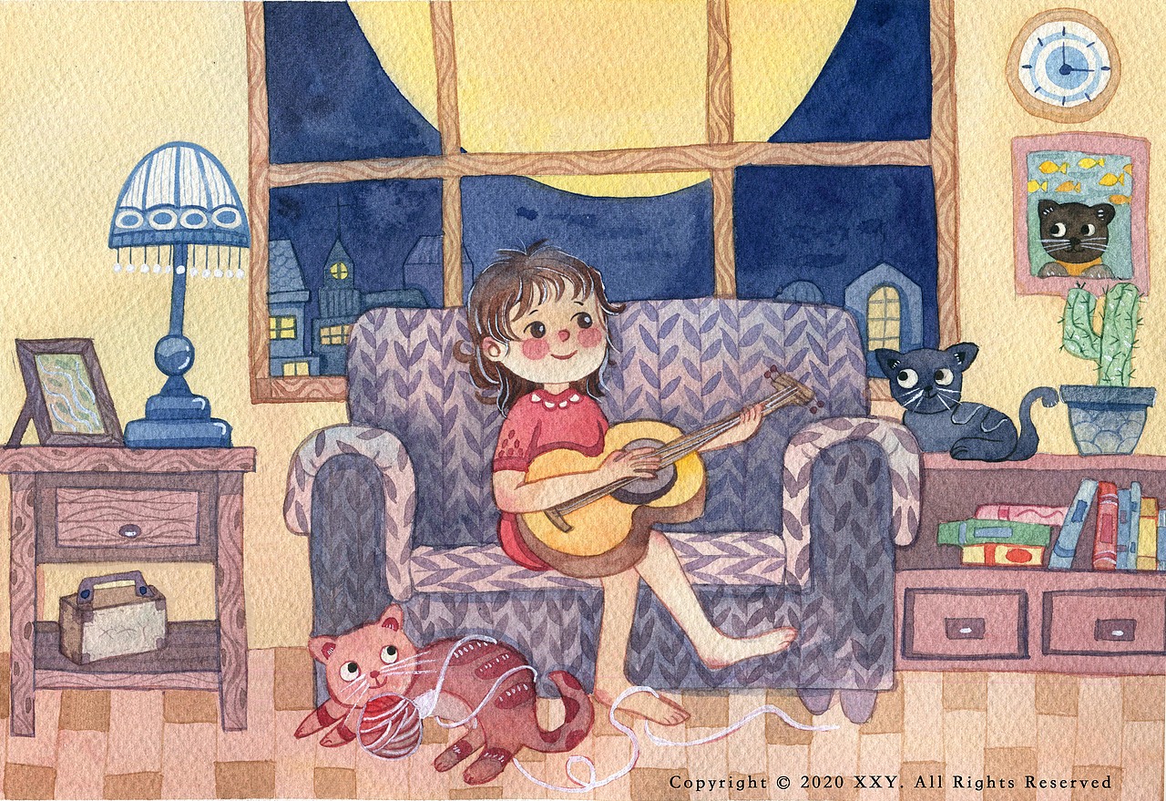 宅在家（图ZMjExODQxNDcy） - 儿童插画 - 站酷设计师XXY晓晓云原创素材 - 站酷ZCOOL