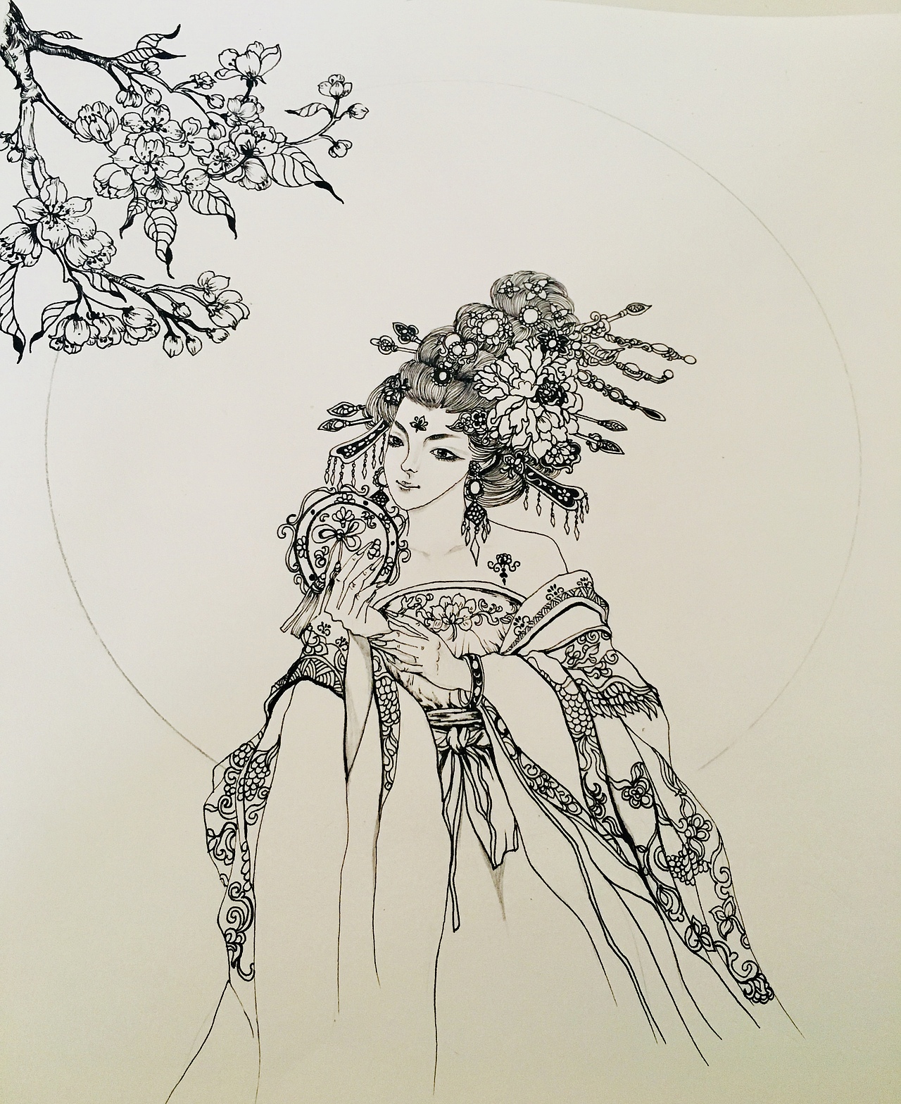 The moon was rising in the inky sky.（图ZMTUzMzU3NTU2） - 绘画 - 站酷设计师插畫師_蘭蘭原创素材 - 站酷ZCOOL
