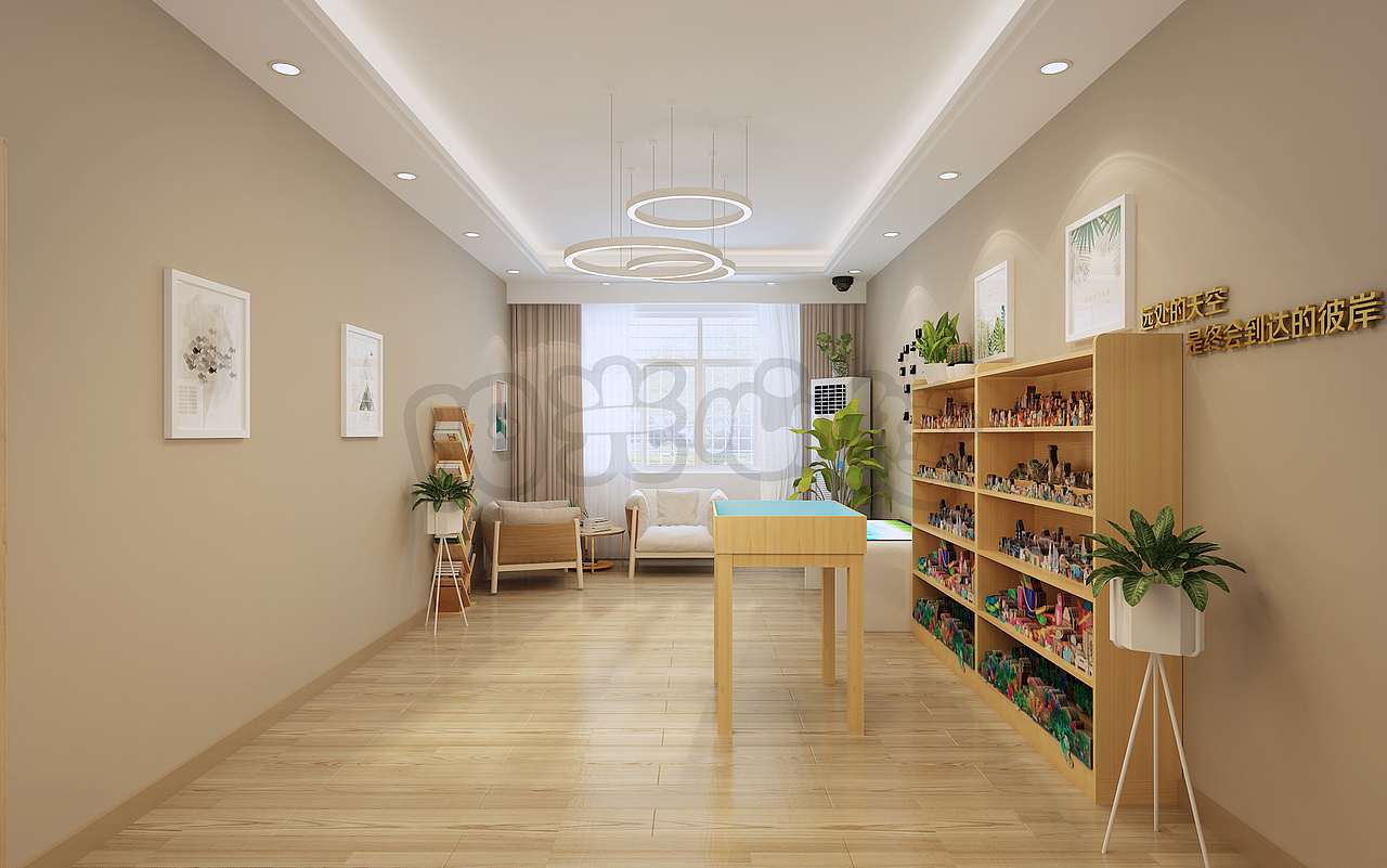 心理咨询室之心理沙盘室设计效果图