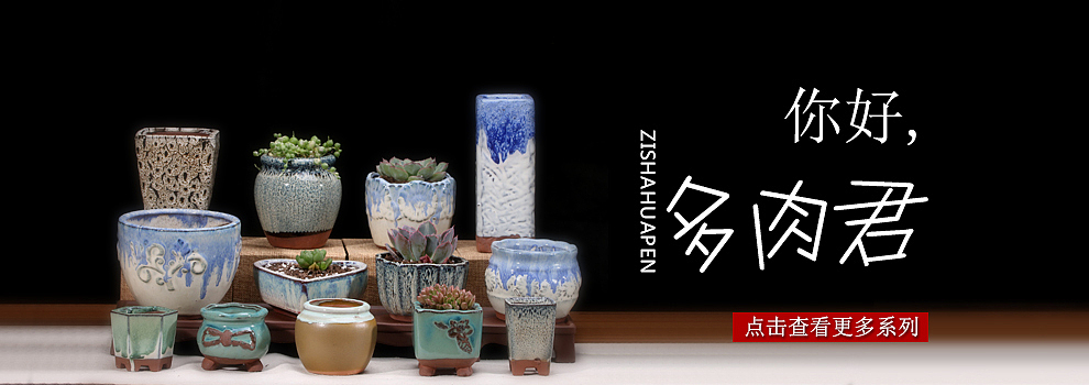 天猫淘宝紫砂水培植物花盆详情页描述海报 (文案布局排版 首页主图参考)