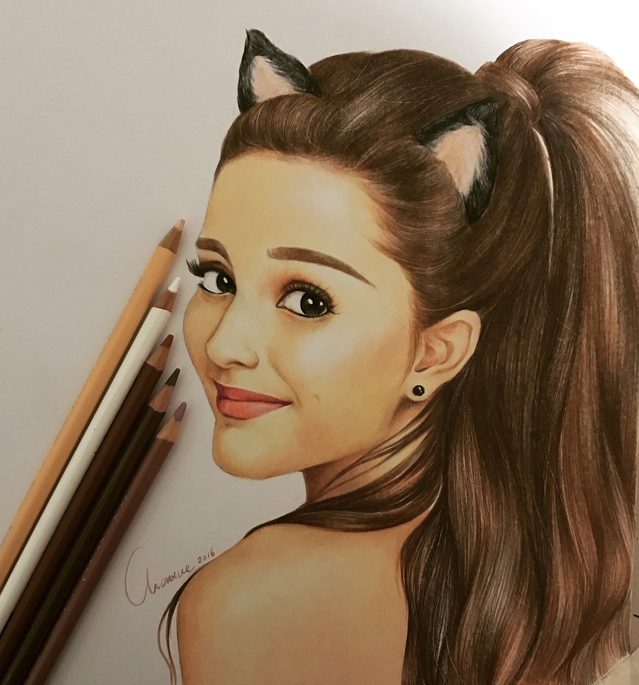 五幅霹雳马彩铅作品