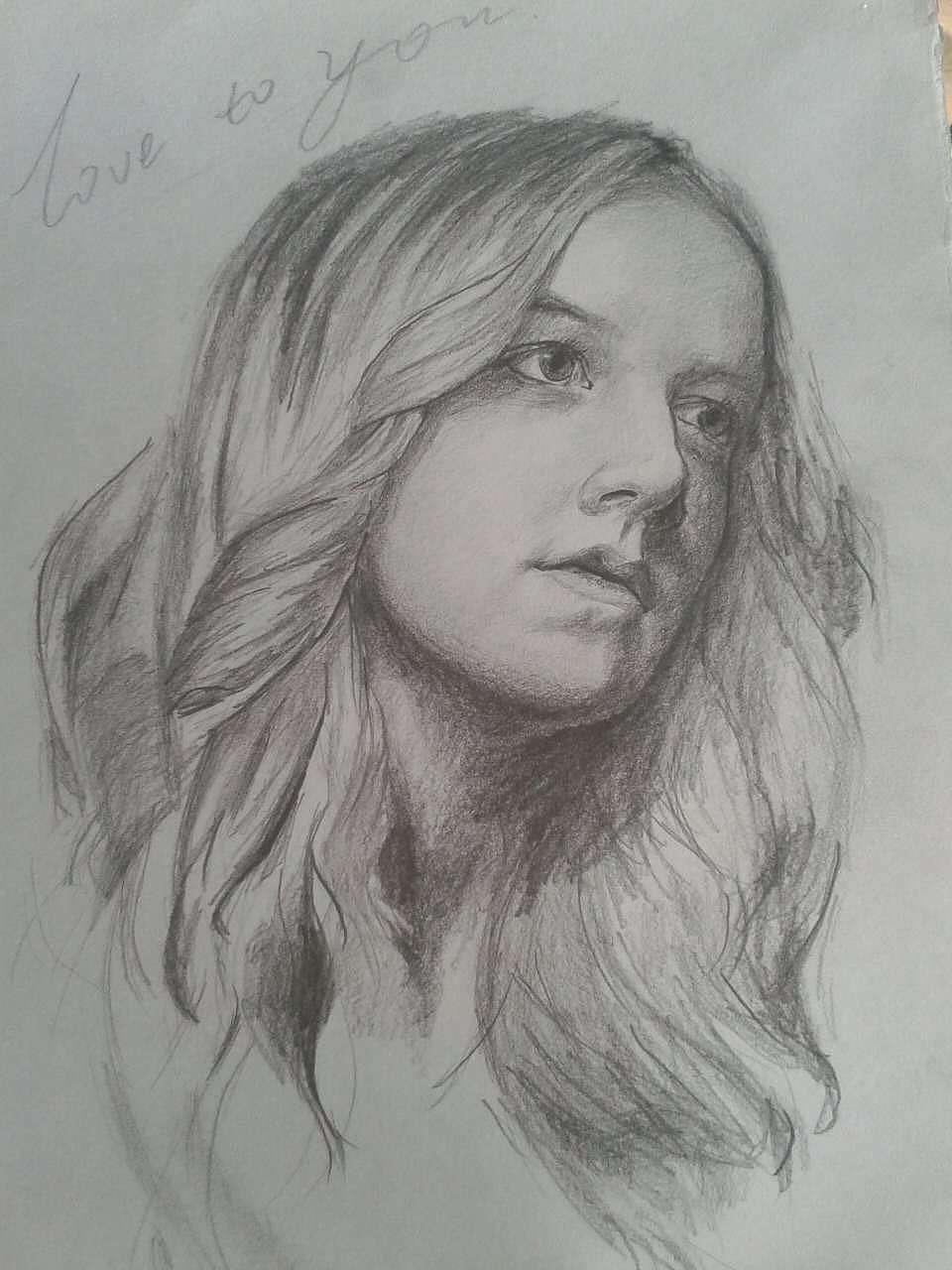 手绘外国女人像