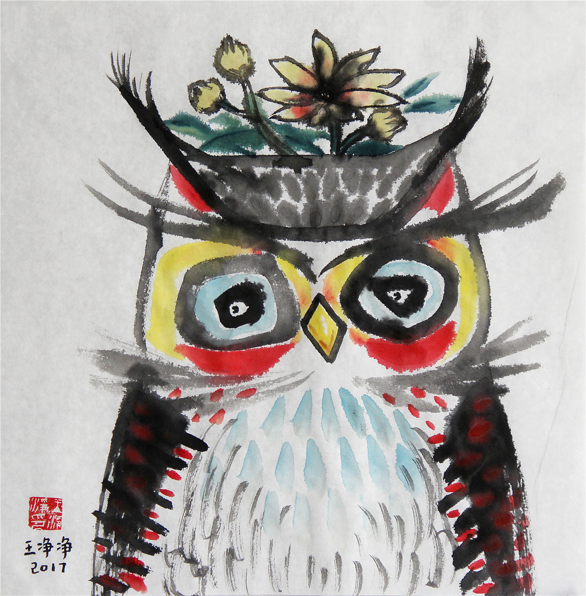 21幅宣纸水墨插画猫头鹰_画儿晴天-站酷zcool