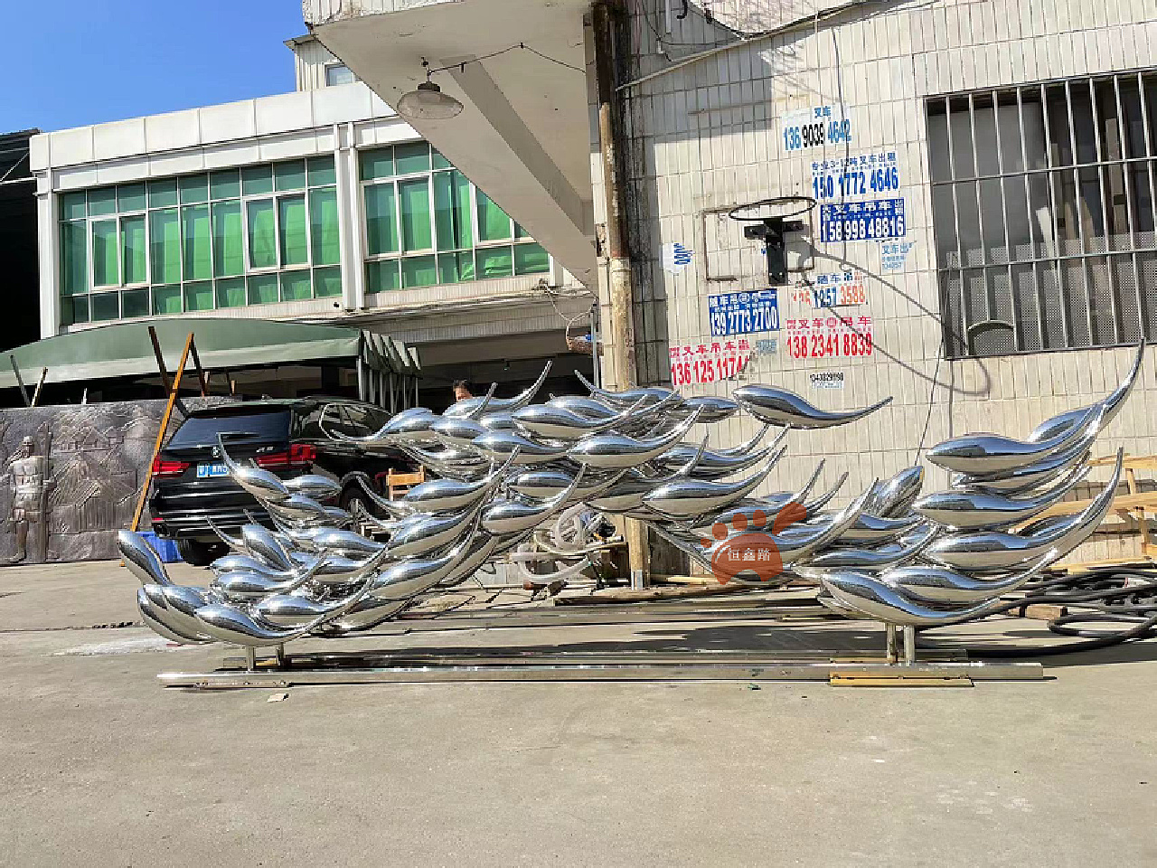 水景不锈钢鱼群雕塑 镜面不锈钢小鱼摆件闪闪发光