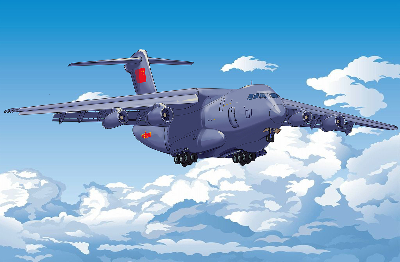 歼20、运20插画手绘习作