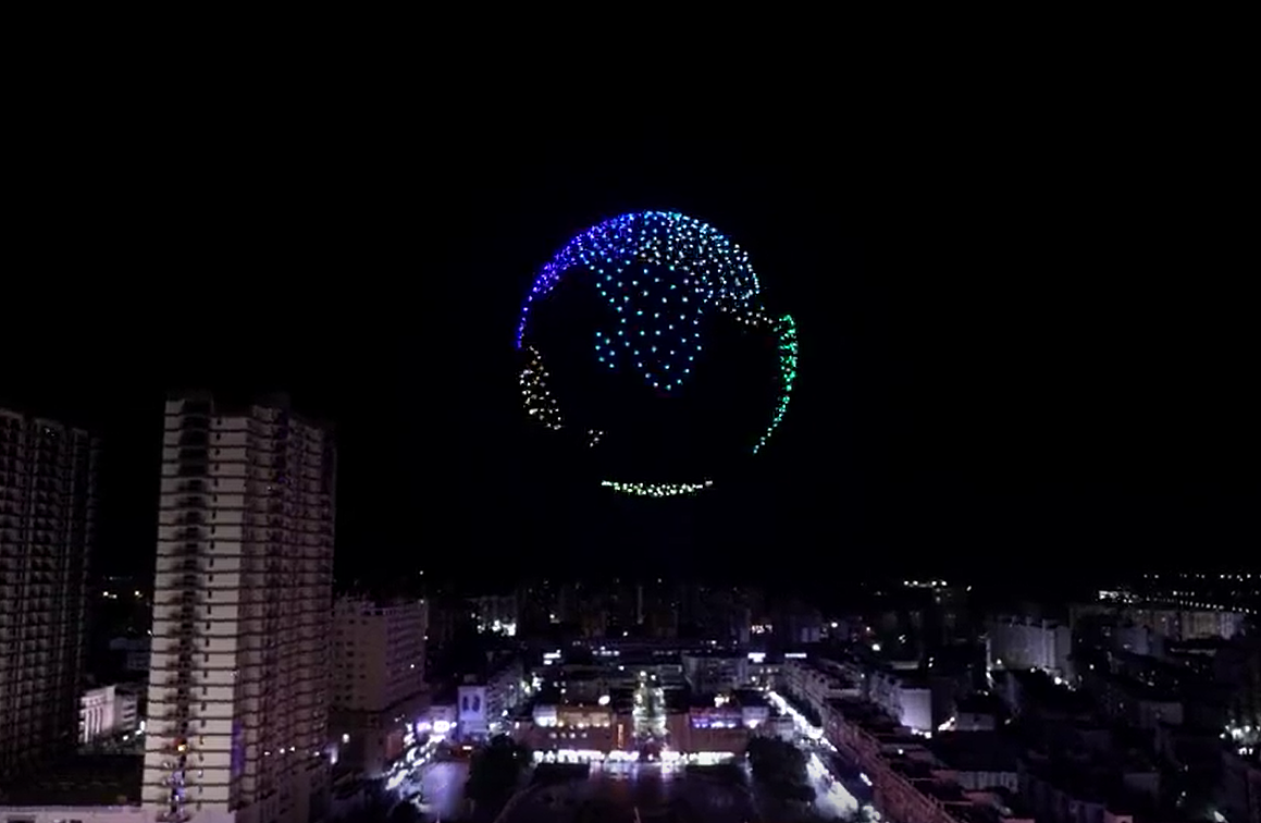 室外编队无人机表演