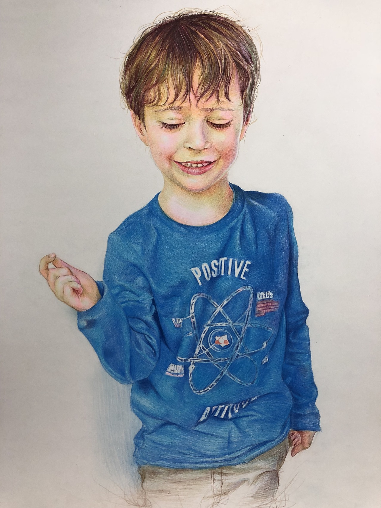 彩铅画美国男孩fox