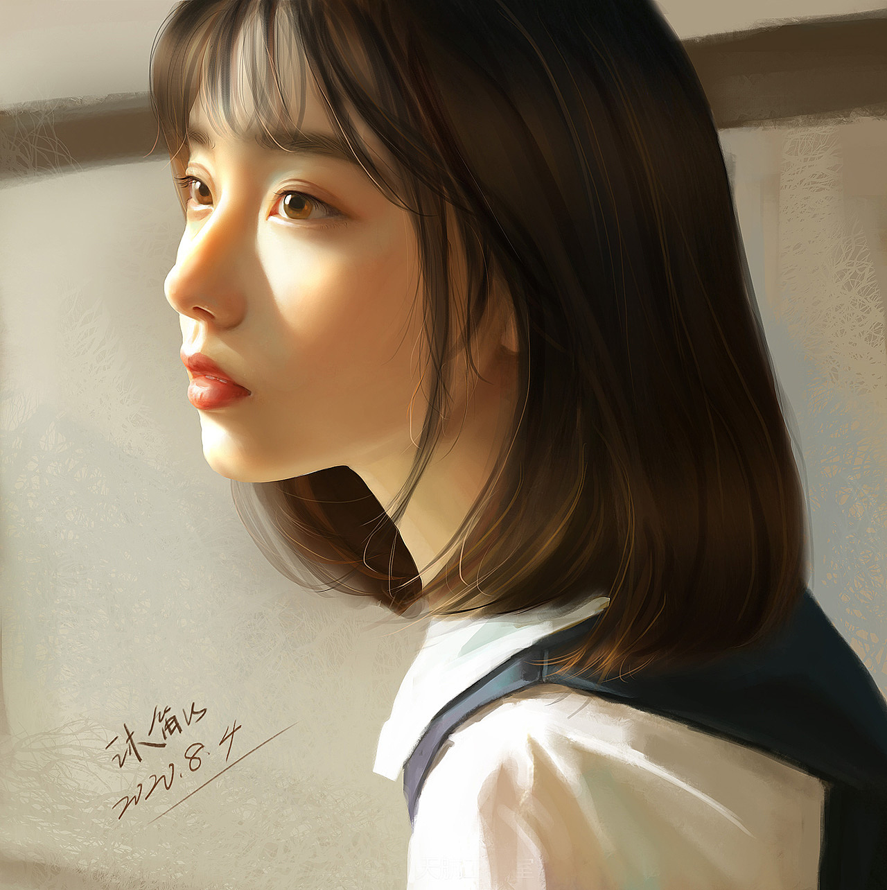 女头像-光影|插画|创作习作|沐笛vs - 原创作品 - 站酷 (zcool)