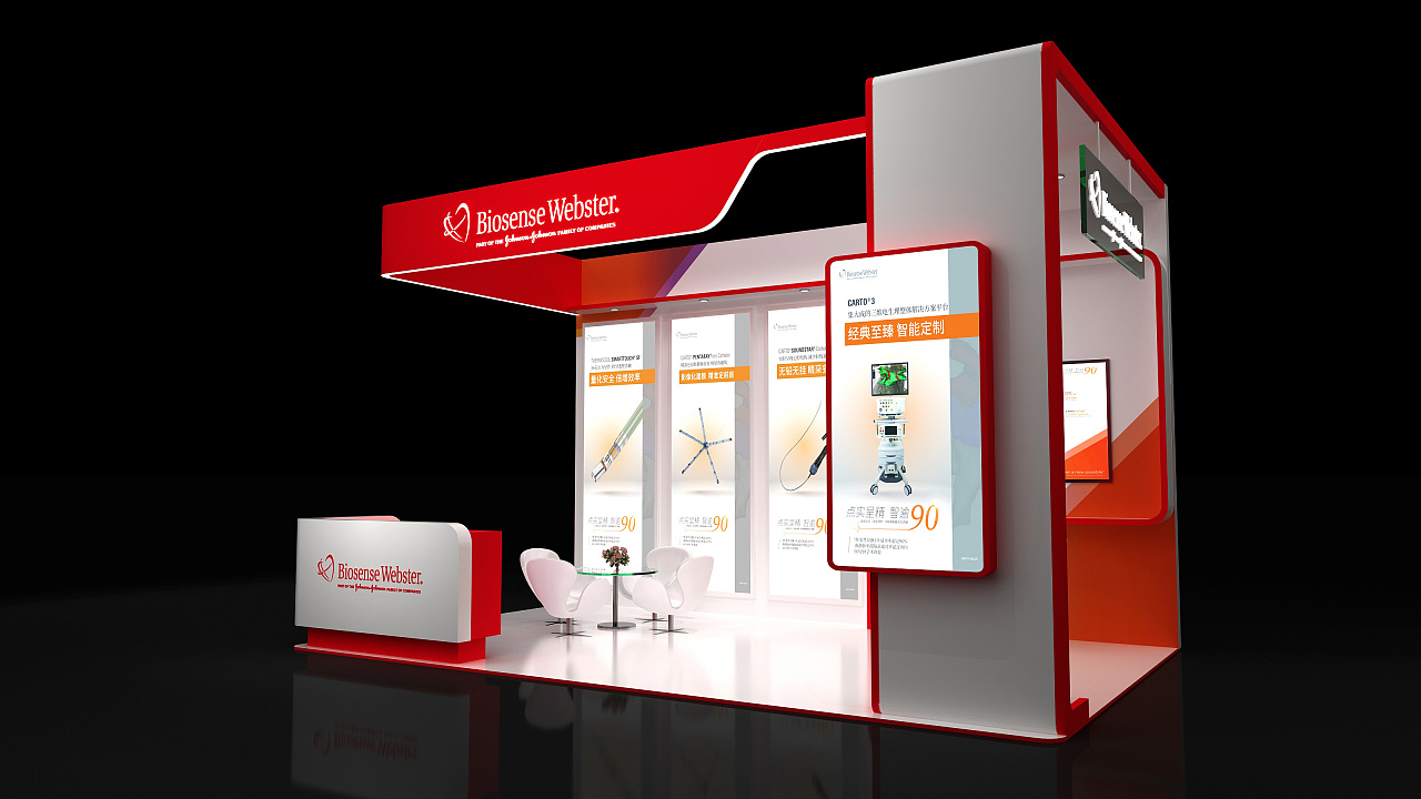 2021年 3dmax 强生 医疗展台 效果图|三维|建筑/空间|北北南_原创作品