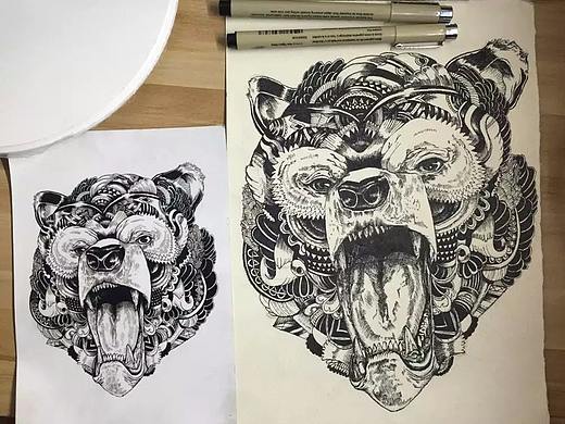 临摹黑白装饰画