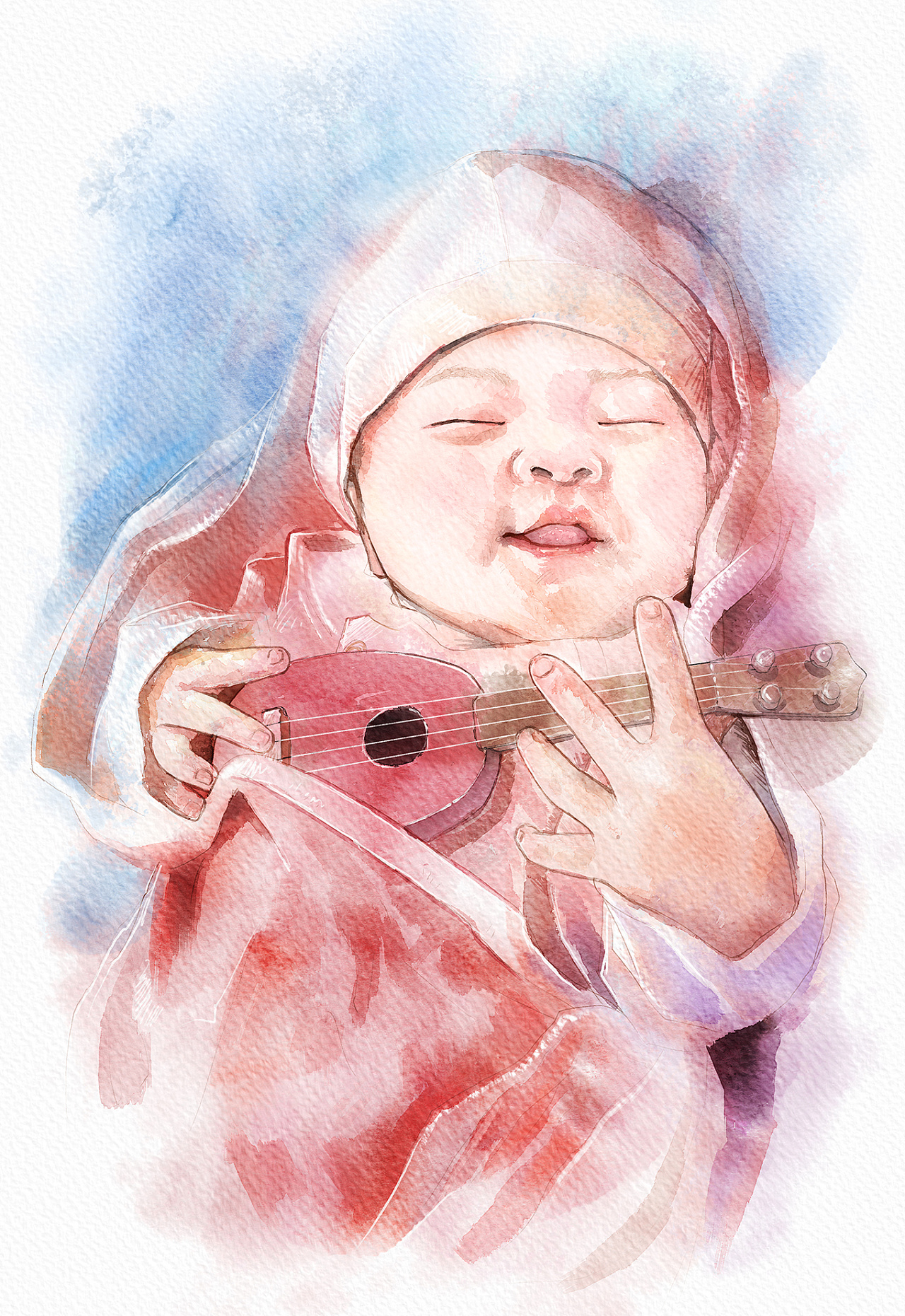 水彩风格小宝宝一枚