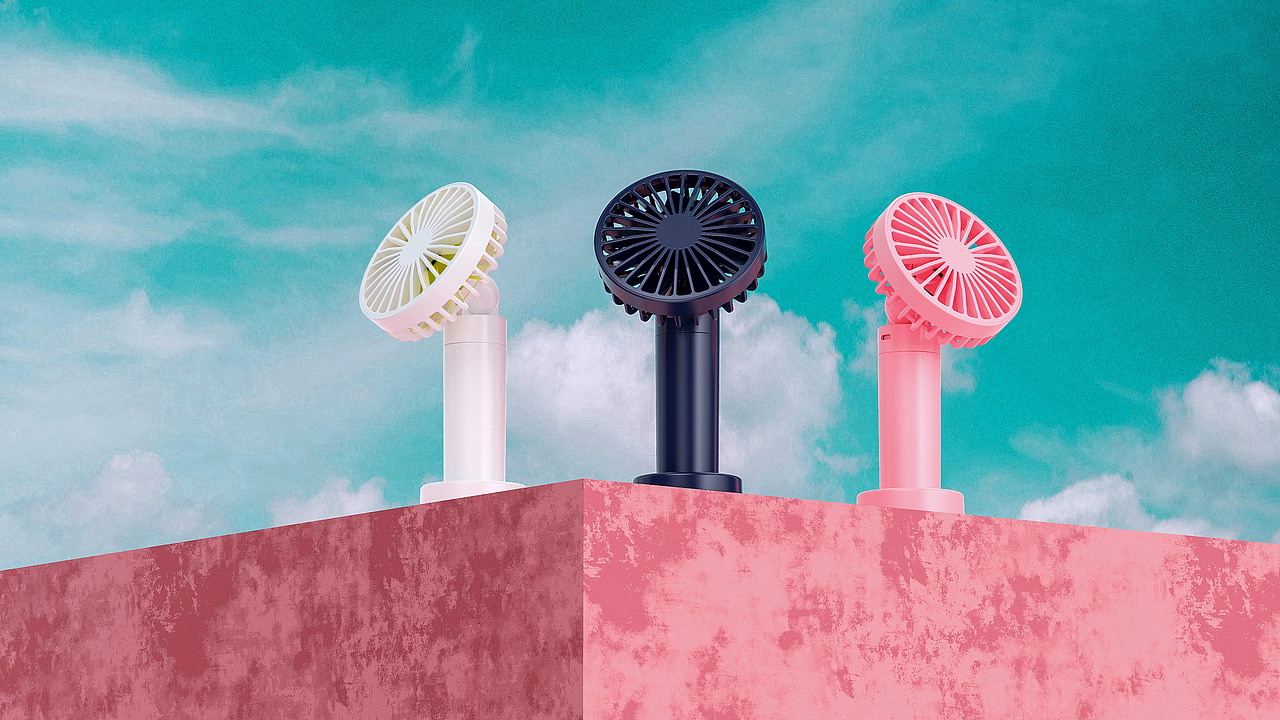 一组小风扇渲染图