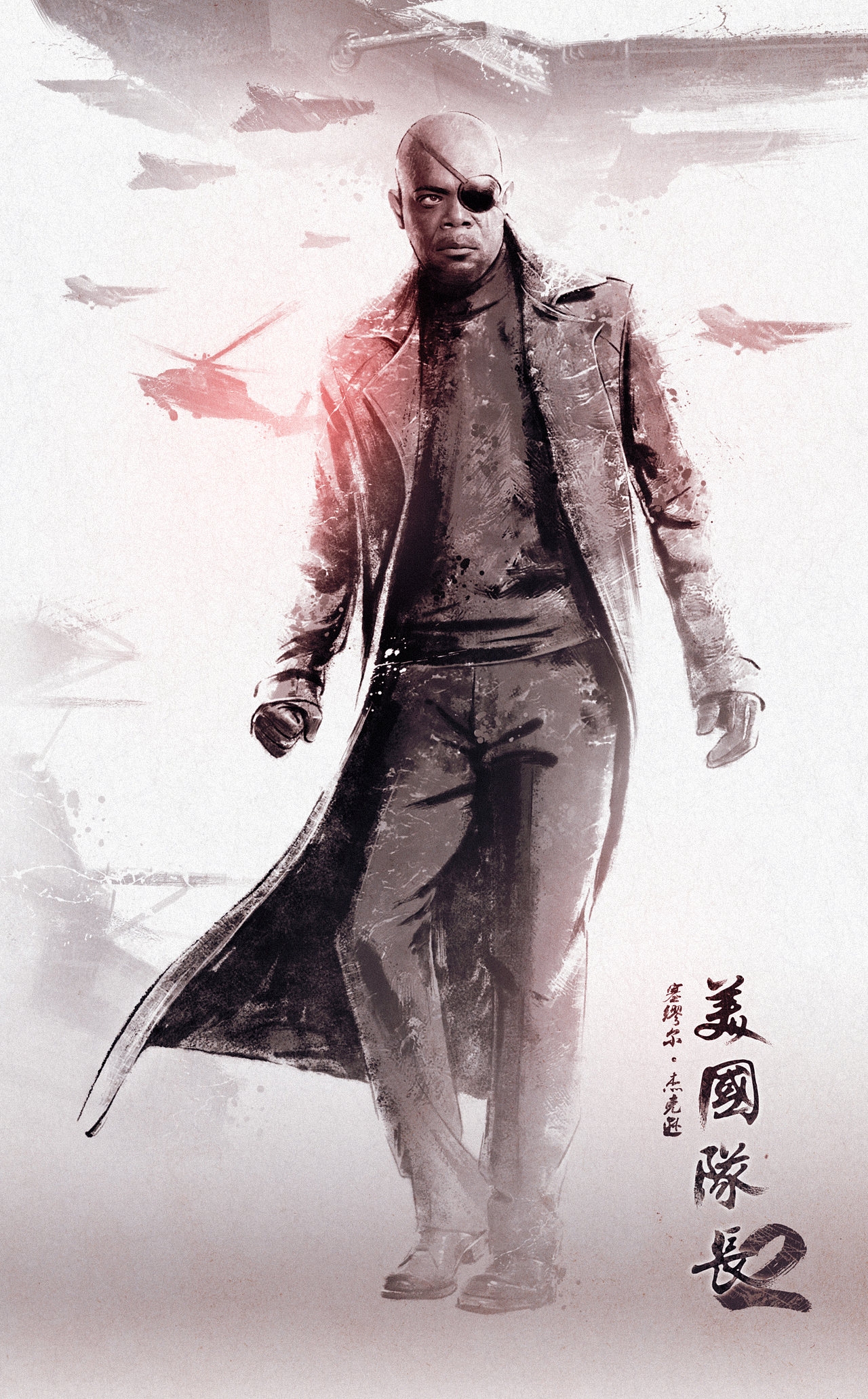 美国队长2 水墨版海报（图ZMTU1OTc2ODA=） - 创作习作 - 站酷设计师野孩子涂鸦原创素材 - 站酷ZCOOL