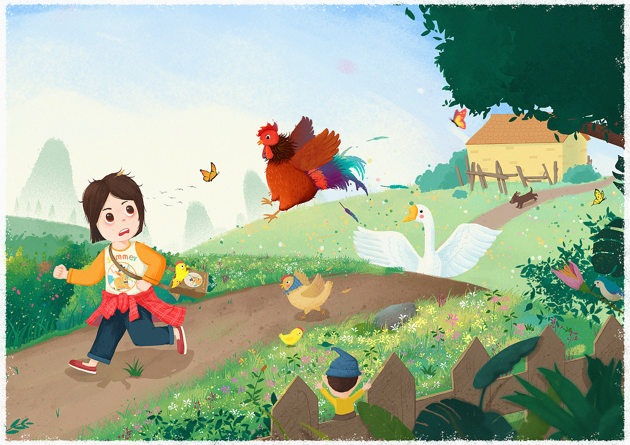 【夏】小扇引微凉，悠悠夏日长（图ZMjcxMzMxMTI4） - 儿童插画 - 站酷设计师王晟良原创素材 - 站酷ZCOOL