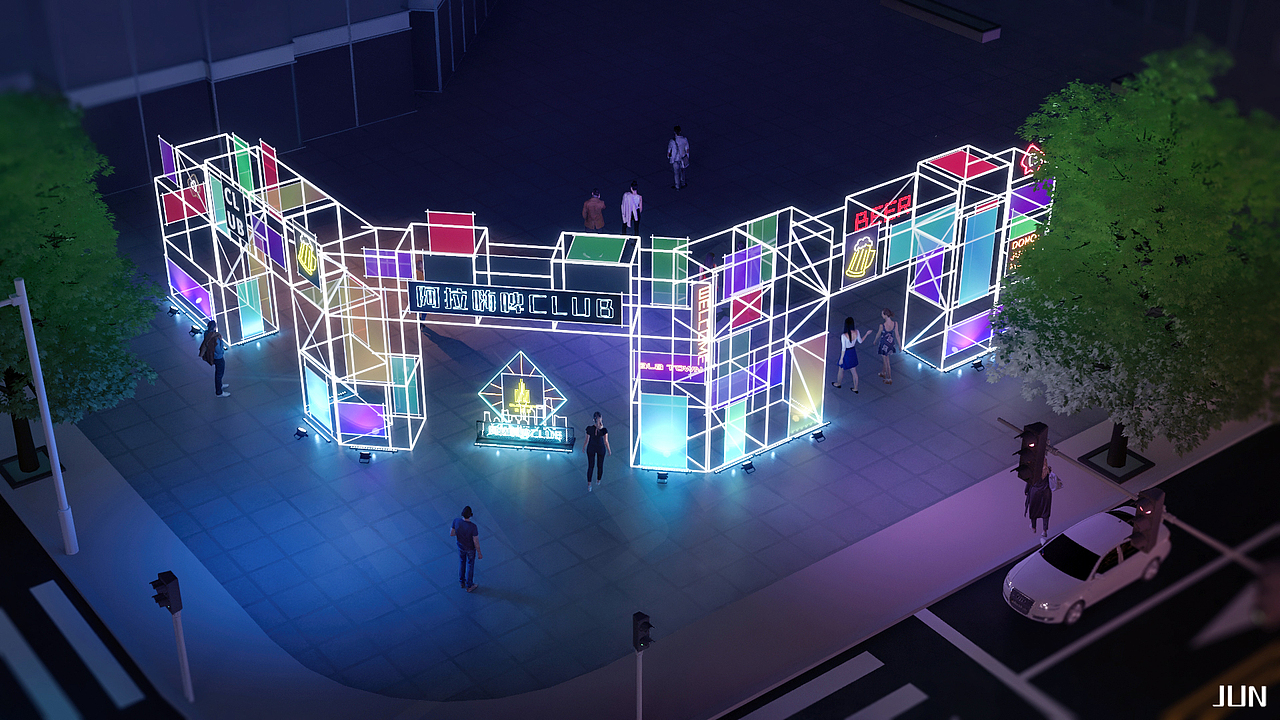 2020阿拉城青杉夜市商业街门头设计