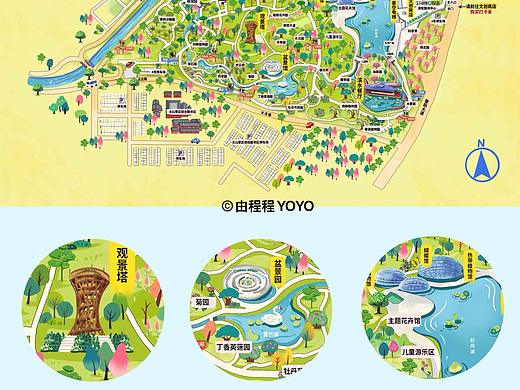 太原植物园手绘地图