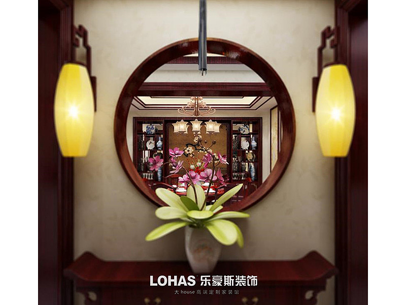 郑州乐豪斯装饰_郑州别墅装修设计_中式古典别墅效果图