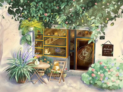 貓咪咖啡館（附練習(xí)過程）（個(gè)人主頁(yè)-ZNTA2Mzc5NDg=） - 創(chuàng)作習(xí)作 - 站酷設(shè)計(jì)師銀圓原創(chuàng)素材 - 站酷ZCOOL