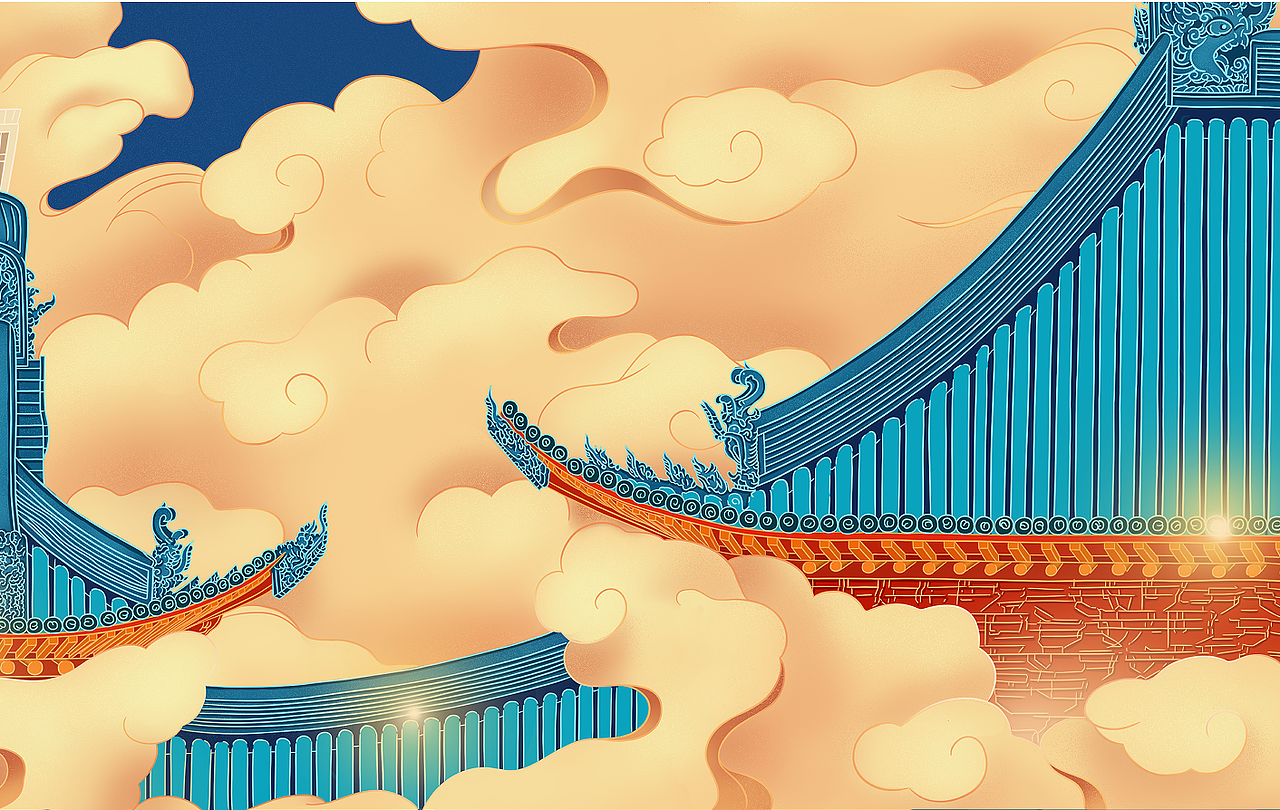 国潮风瑞鹤图（图ZMjg2OTEyNTA0） - 商业插画 - 站酷设计师小园园子原创素材 - 站酷ZCOOL