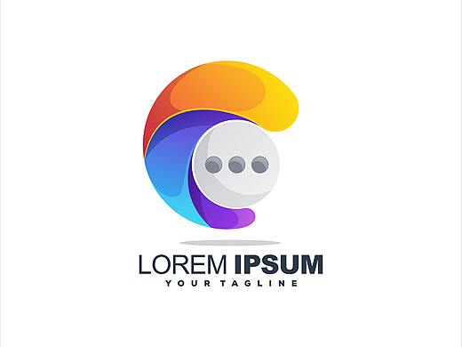 国外炫彩几何标志logo素材AI格式