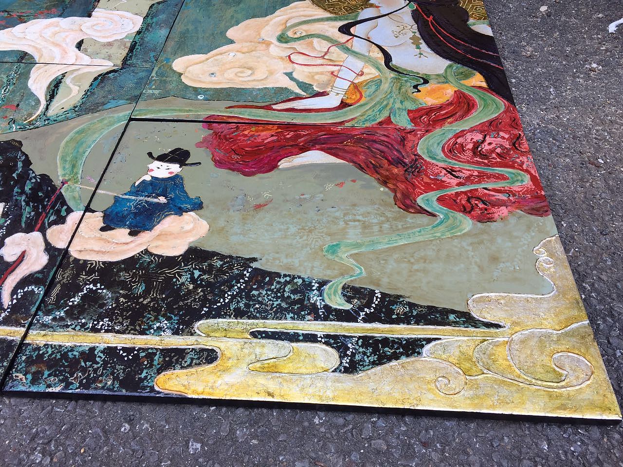 【漆画】山鬼·初次尝试漆艺组画（图ZODc1MjUzNTI=） - 绘画 - 站酷设计师ASHEH原创素材 - 站酷ZCOOL