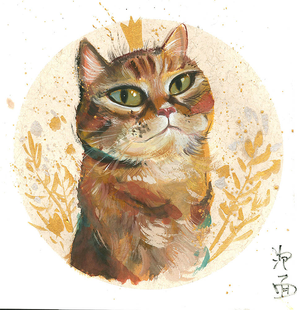 一组水墨猫咪希望大家喜欢