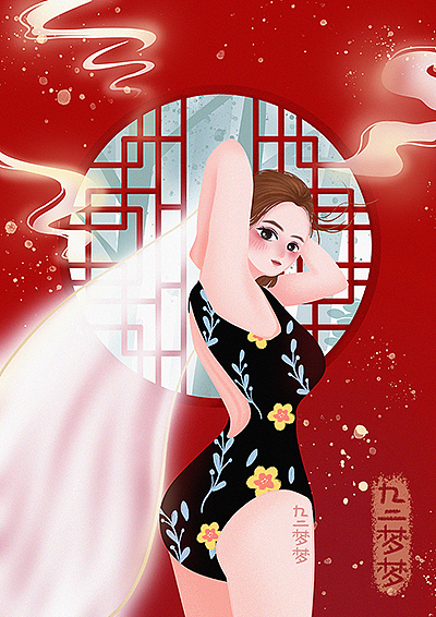 原创国风系列插画《随心所欲》（图ZMjIzNTkwMzQ4） - 商业插画 - 站酷设计师九二梦梦原创素材 - 站酷ZCOOL