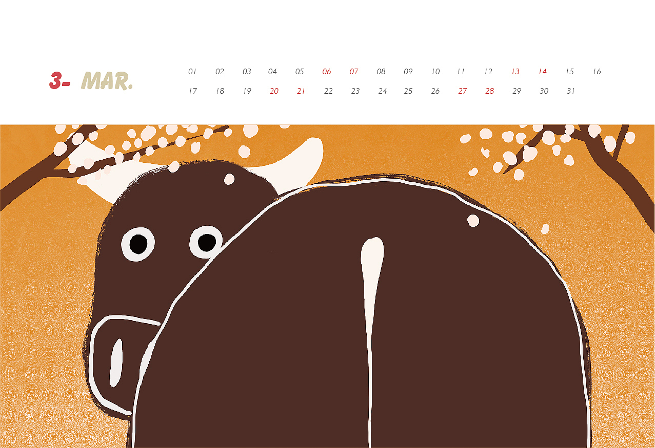 「台历」-2021牛来牛往（图ZMjM1NDMwODMy） - 书籍/画册 - 站酷设计师土豆没有泥原创素材 - 站酷ZCOOL