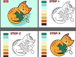 AI-钢笔临摹小猫咪