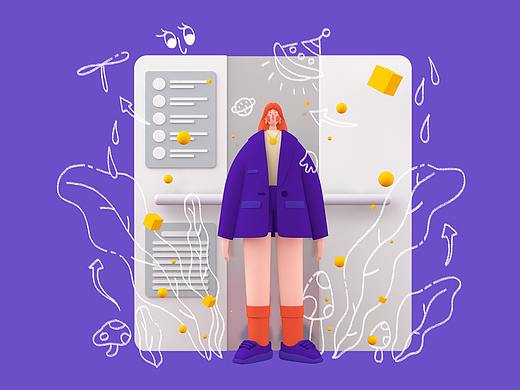 地铁&电梯（个人主页-ZNDg0NTQ4NDA=） - 人物/生物 - 站酷设计师王梦游Dreamwang原创素材 - 站酷ZCOOL