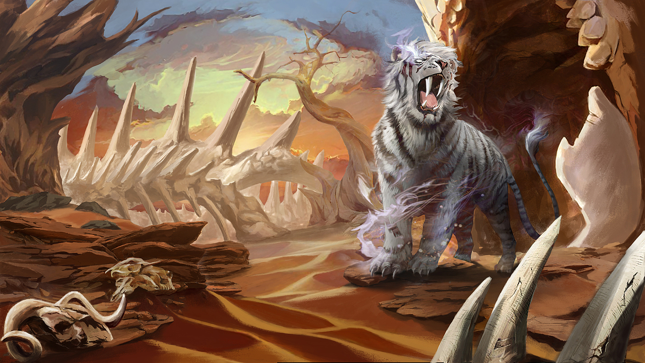 四靈獸之二，沙漠中的白虎（or獅虎（圖ZMTkxODk5NjU2） - 概念設(shè)定 - 站酷設(shè)計師LL_C原創(chuàng)素材 - 站酷ZCOOL