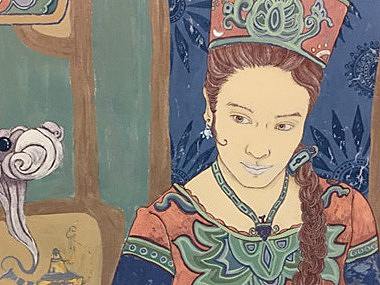 楼兰姑娘  岩彩画