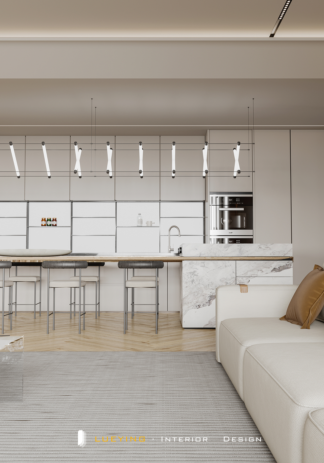 现代｜极简大户型客餐厅