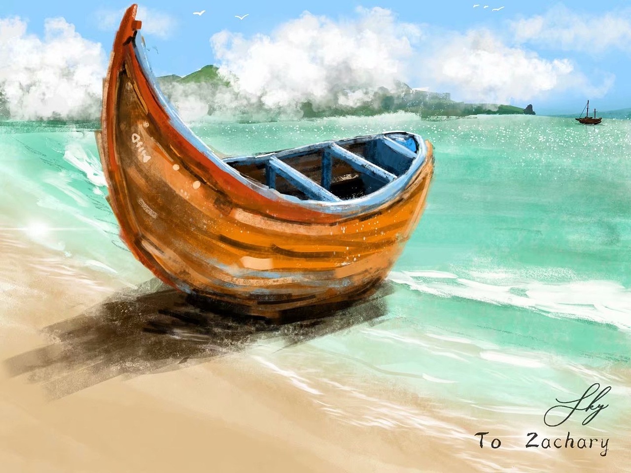 夏天的海湾——船