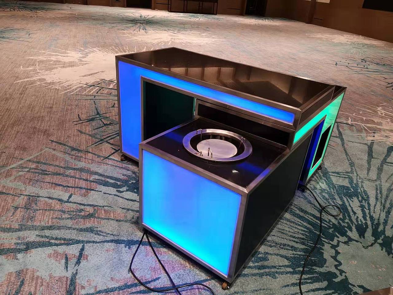 移动折叠布菲台定制 移动布菲台台面模块制作 自助餐台