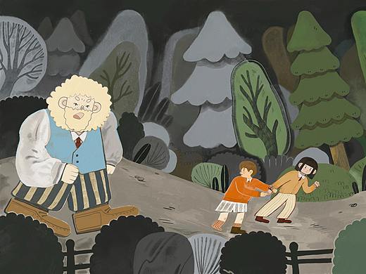 王尔德童话《自私的巨人》系列插图