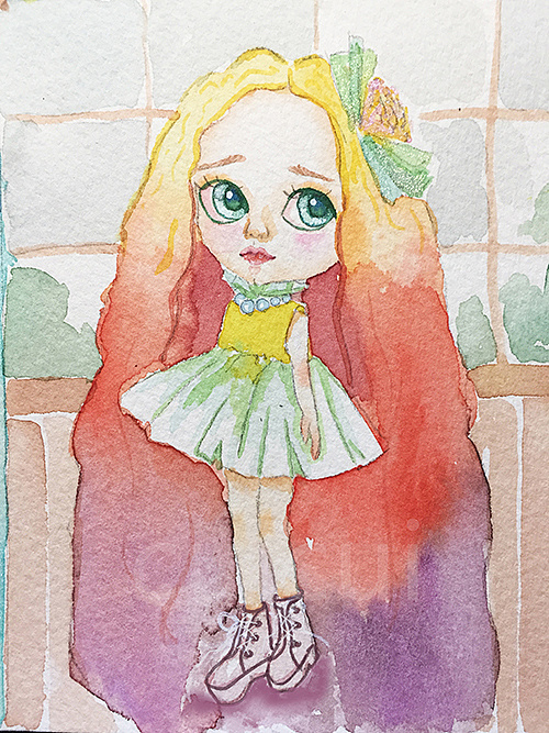 关于blythe娃娃水彩画和一些日常