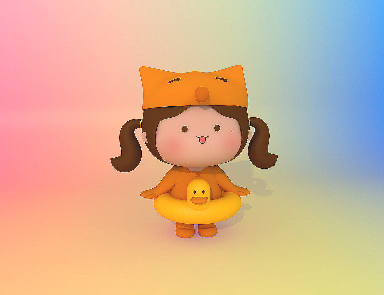自学C4D——带鸭子泳圈的小福妮（图ZMTY1ODIzMTYw） - 人物/生物 - 站酷设计师烨未虹原创素材 - 站酷ZCOOL