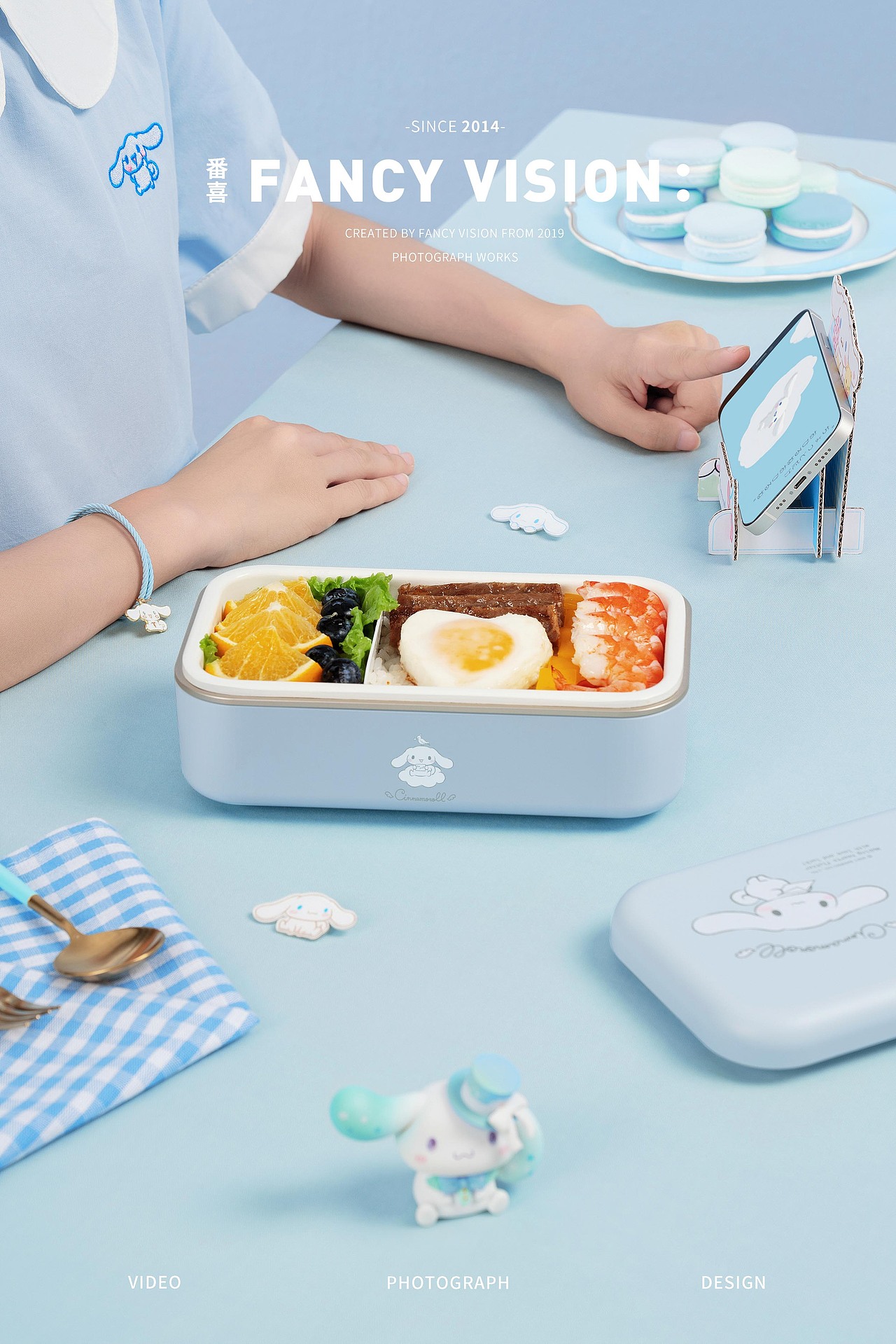 玉桂狗厨房小家电涮烤锅便当盒配图｜适盒天空蓝少女