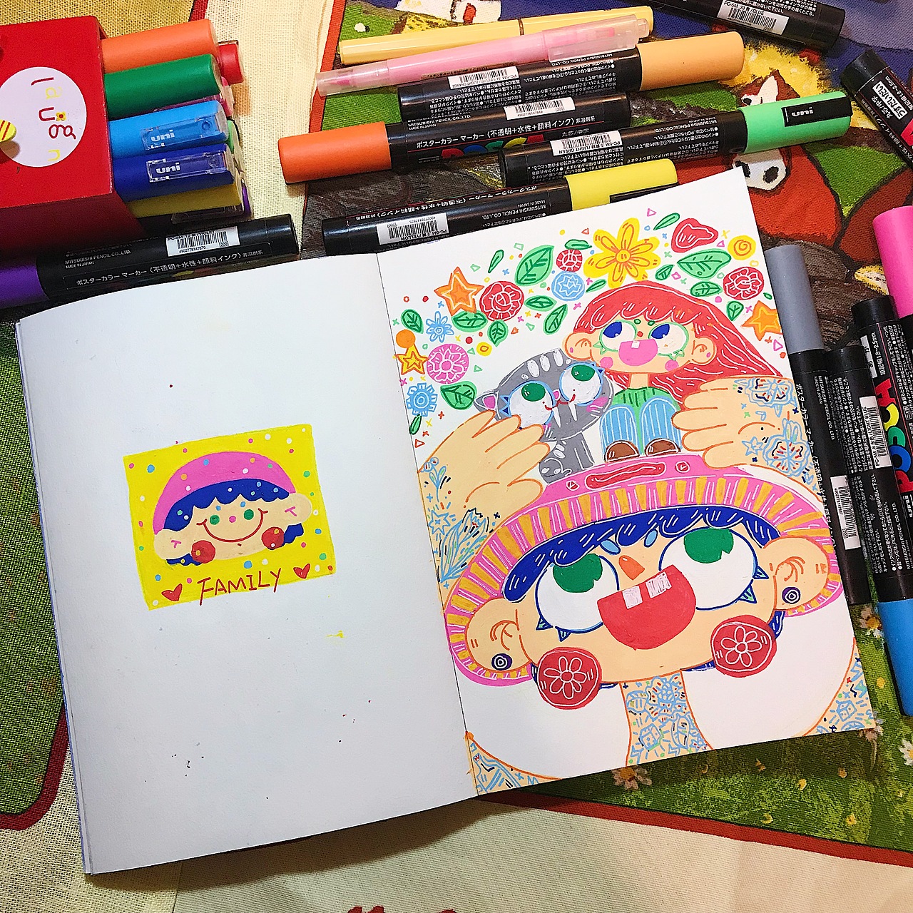 鸡翅笔下五颜六色的女孩子们——丙烯马克笔儿童装饰画(图ZMTc1NzQxNjMy) - 儿童插画 - 站酷设计师板鸭鸡翅原创素材 - 站酷ZCOOL