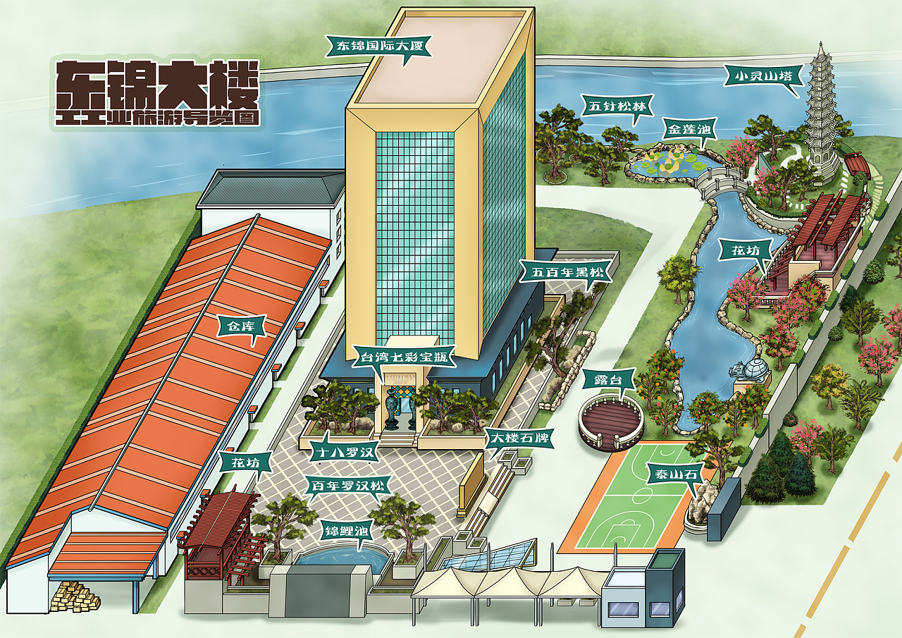 工厂导视手绘地图