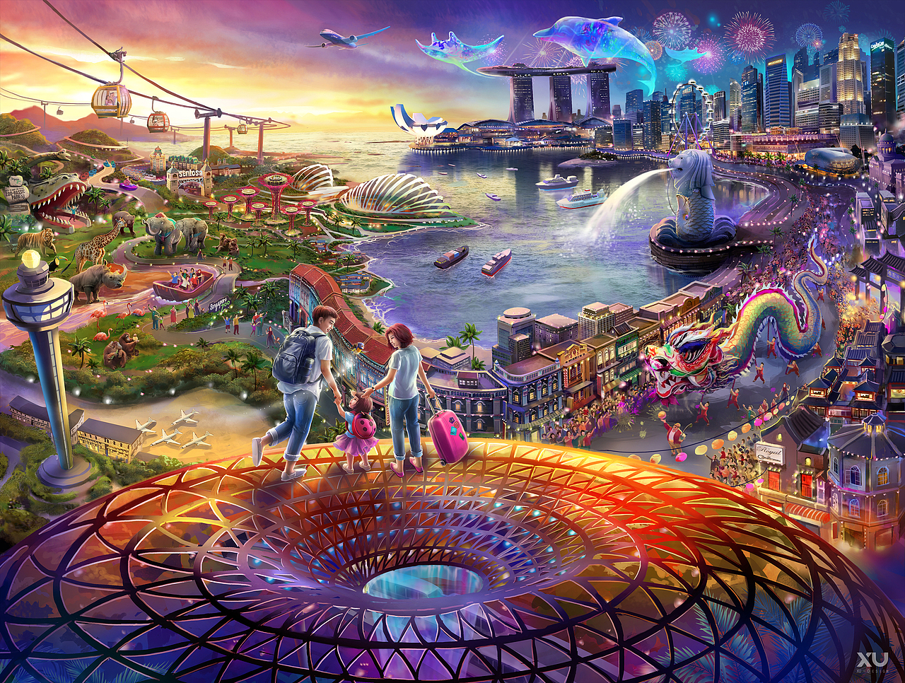 新加坡樟宜机场海报设计