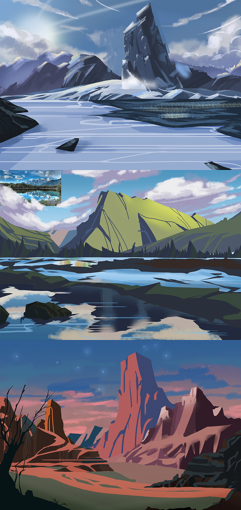 地貌练习|插画|游戏原画|limeiwen - 原创作品 - 站酷 (zcool)