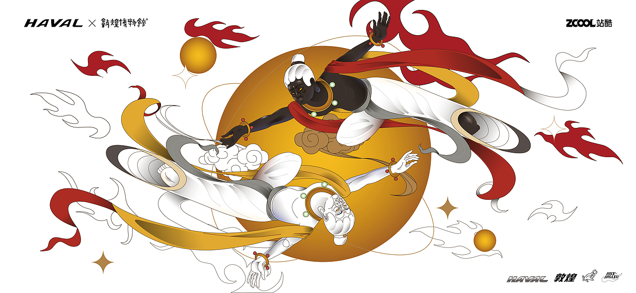 哈佛敦煌正国潮（图ZMjkwNTExODY4） - 图案 - 站酷设计师xateenx原创素材 - 站酷ZCOOL