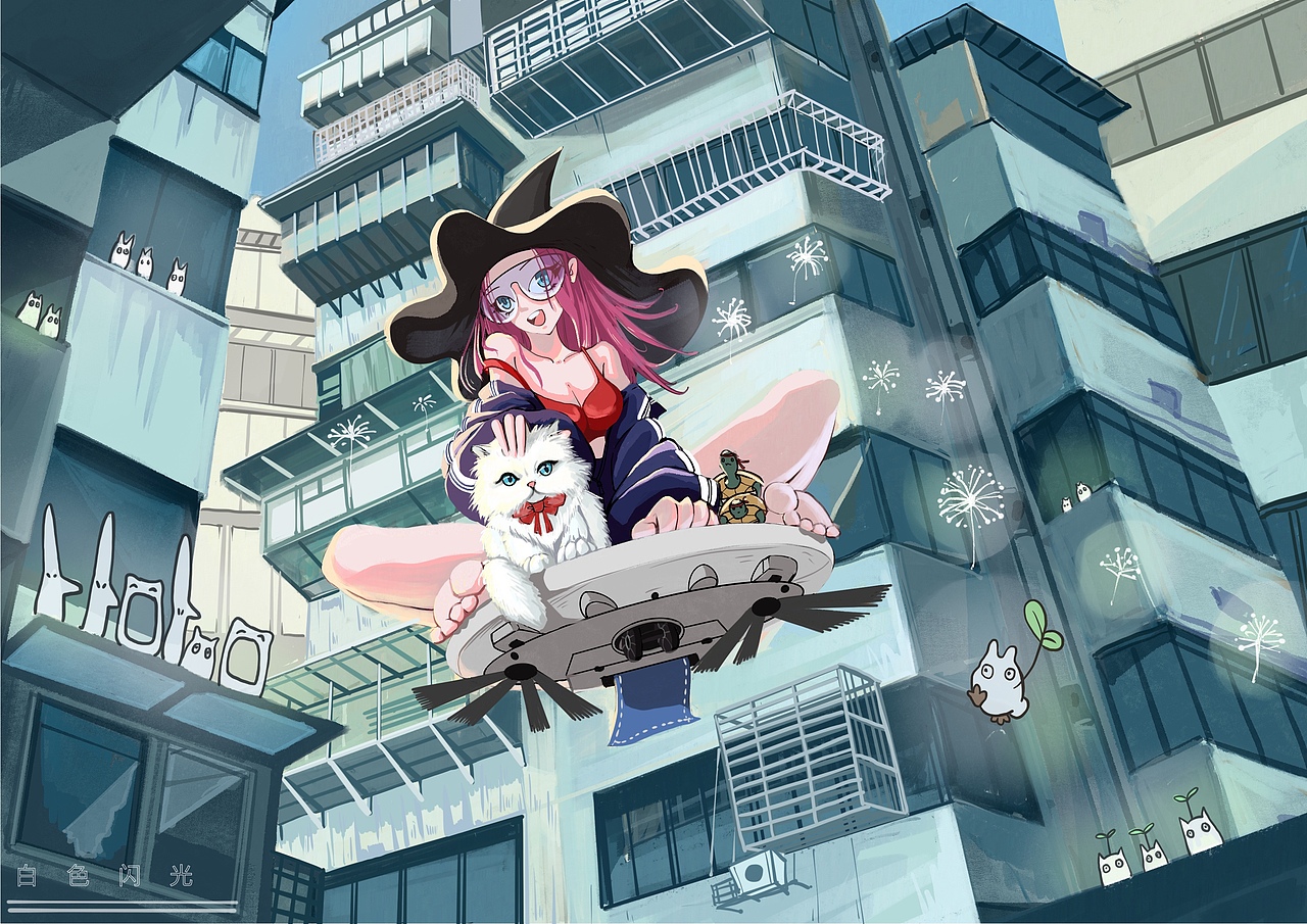 4原创作品插画创作习作procreate小魔女趣味手绘vinmomo文创393白肉圆