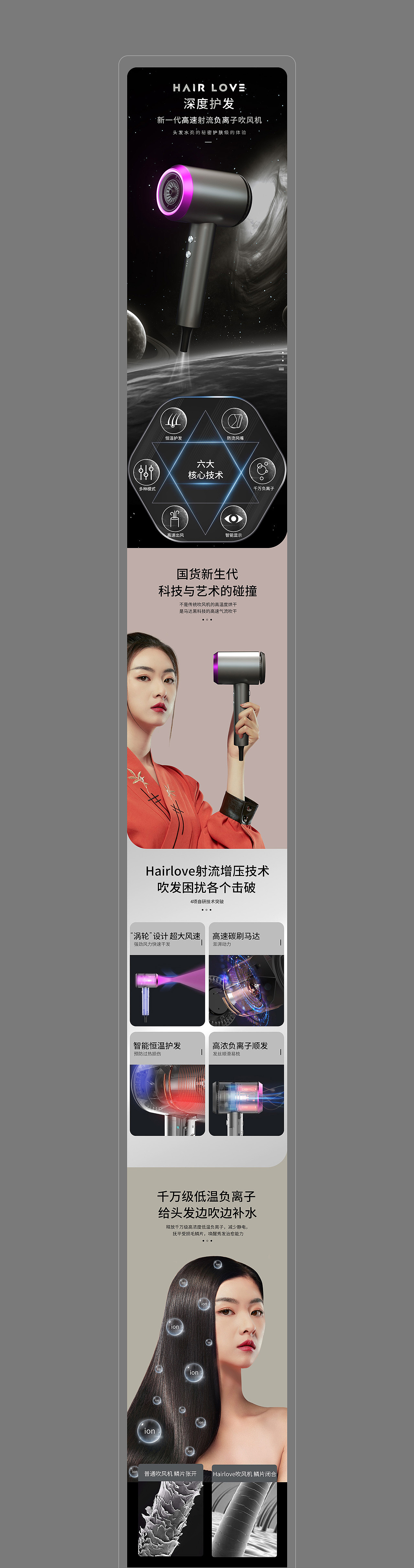 吹风机家电详情页x2（图ZMjk0MDg2Nzk2） - 电商 - 站酷设计师去吧VV桑原创素材 - 站酷ZCOOL