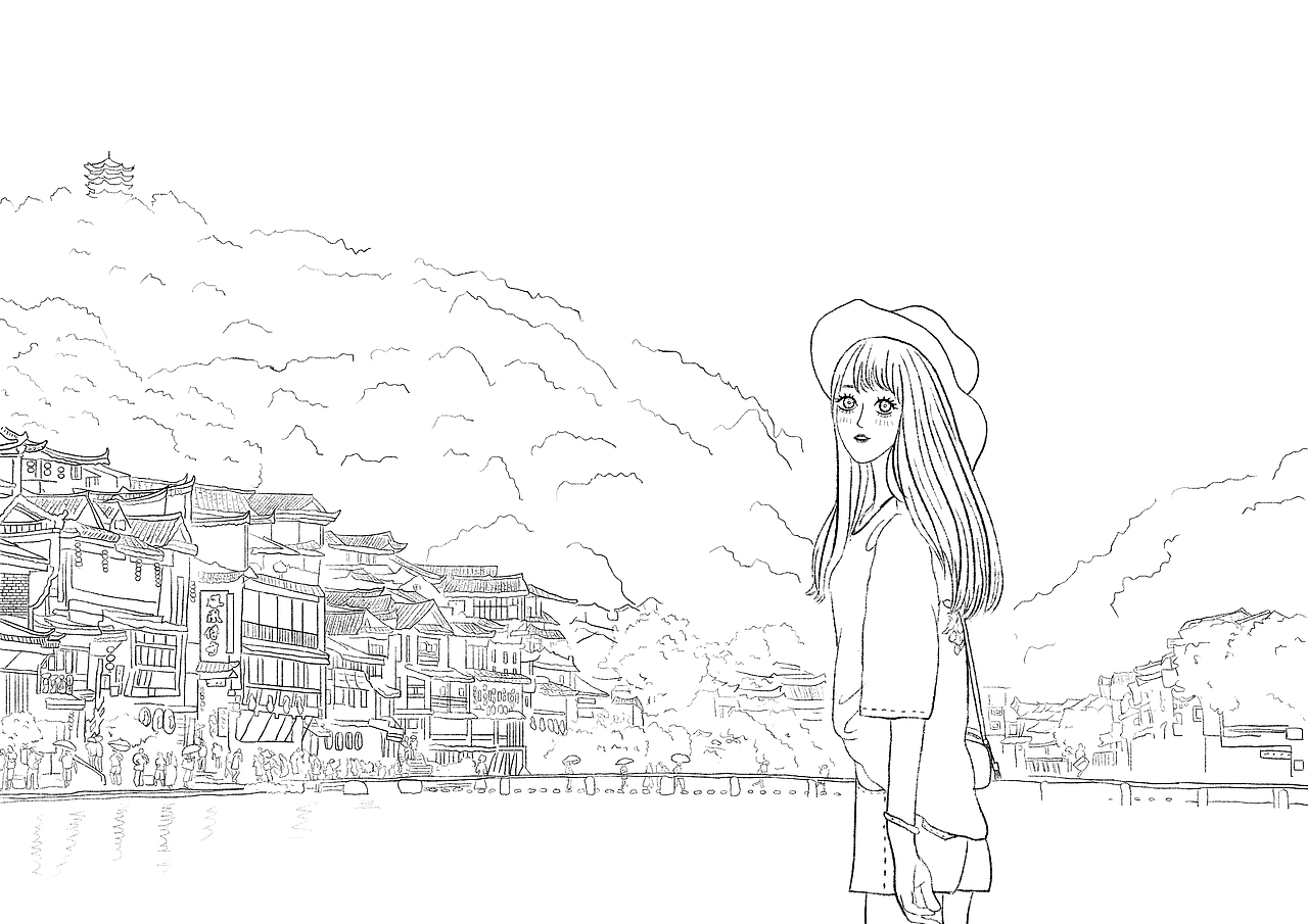 关于旅行日记——凤凰古城（图ZMjI4MjEzNjMy） - 商业插画 - 站酷设计师Sylvia杳亦之原创素材 - 站酷ZCOOL